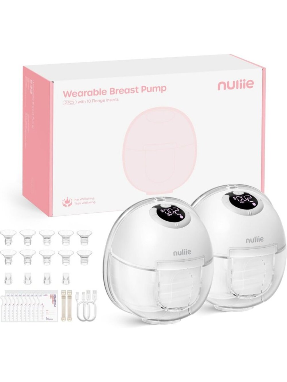 Hands-Free Wearable Electric Breast Pump, 4 Modes, 9 Suction Levels, Easy Clean
